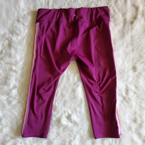 Athleta Contender Purple Plum Side Stripe Leggings Size XL - Picture 5 of 14